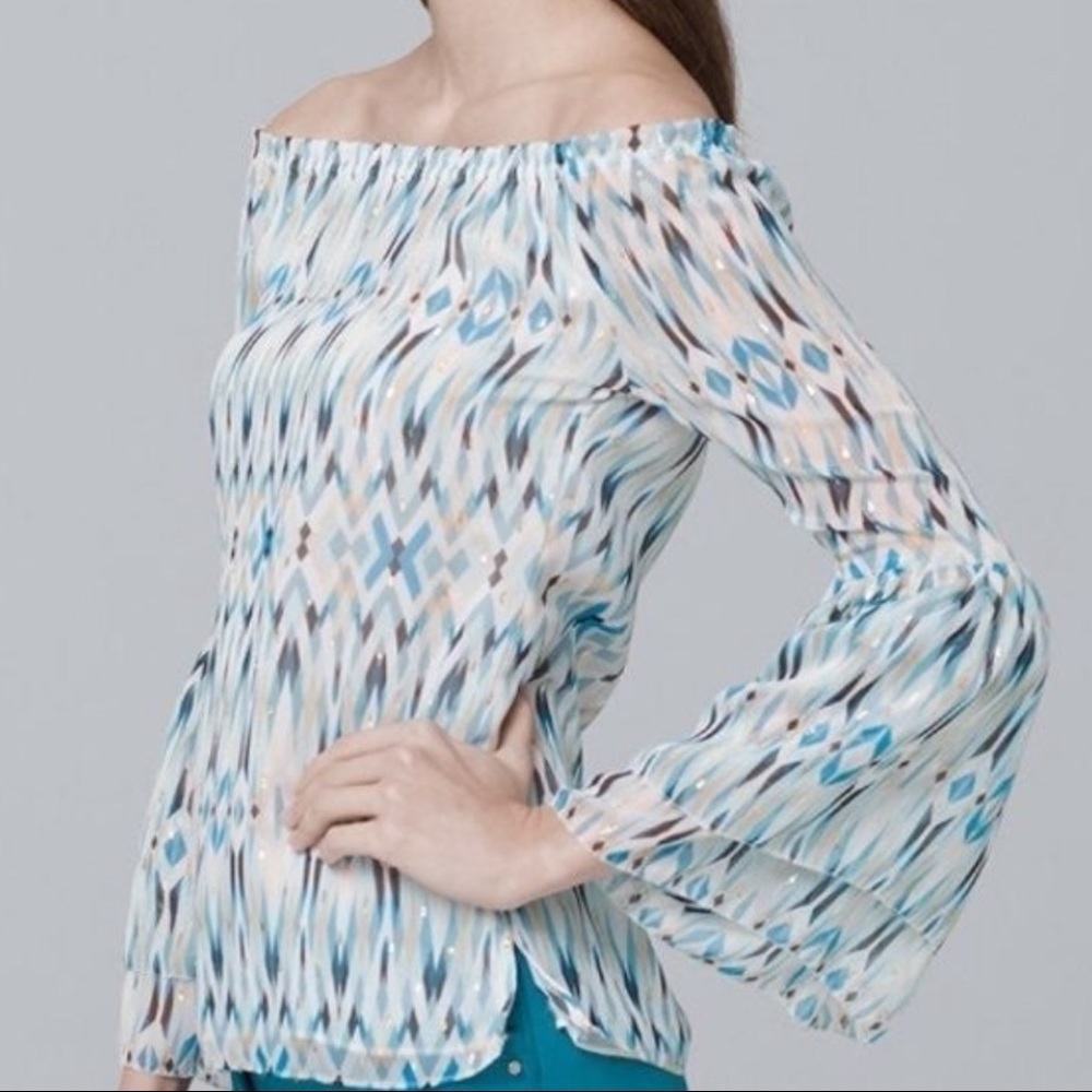 White House Black Market PRINTED OFF-THE-SHOULDER - Picture 4 of 15